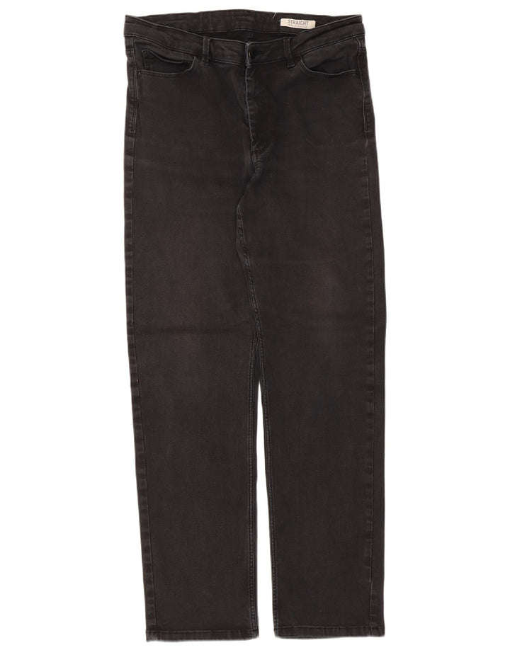 Jeans Marks & Spencer Regular Straight Feminino Reino Unido 16 Grande W32 L30 Preto