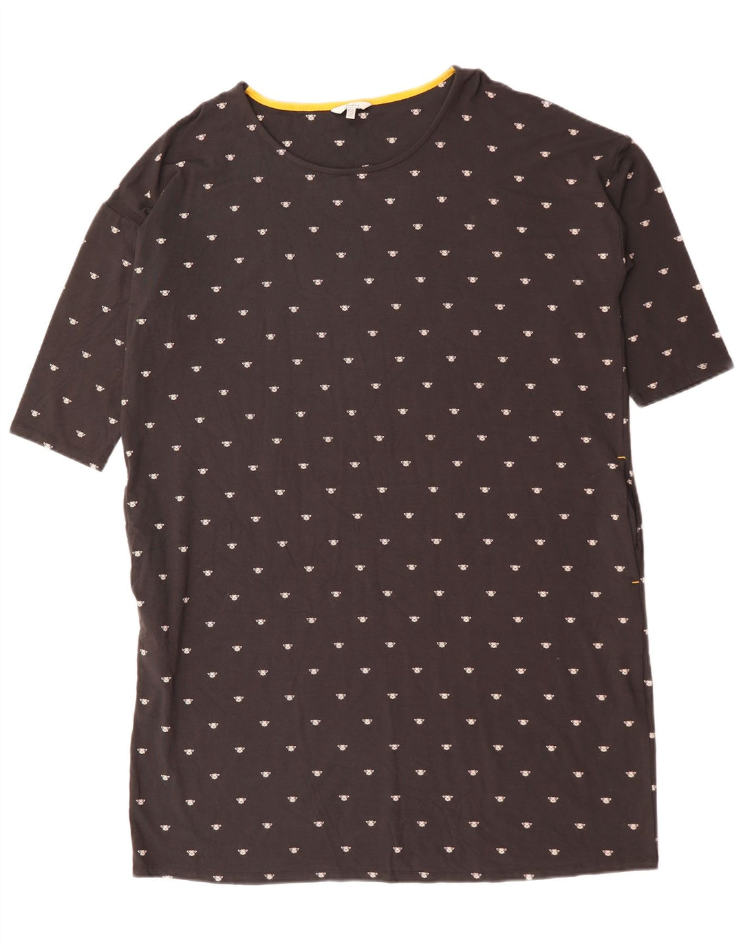 JOULES Vestido feminino oversized com estampa abstrata Reino Unido 14 grande preto