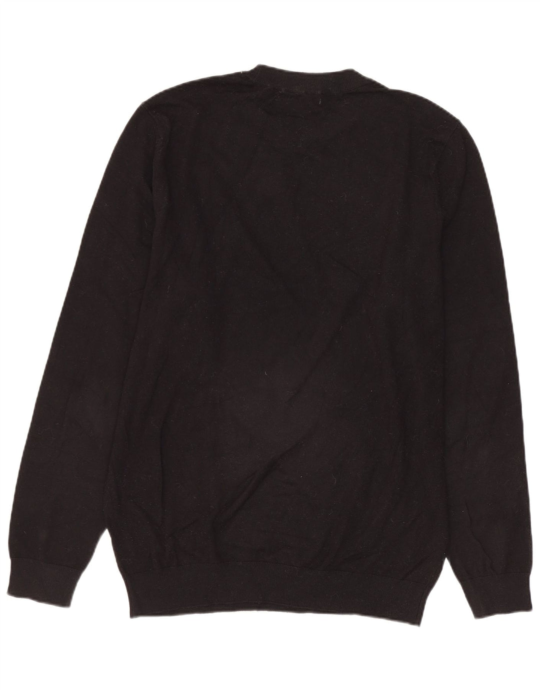 Suéter feminino Zara com gola redonda e viscose preta média UK 14