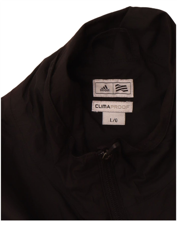 Adidas Mens Clima Proof Tracksuit Top Jaqueta Grande Preto