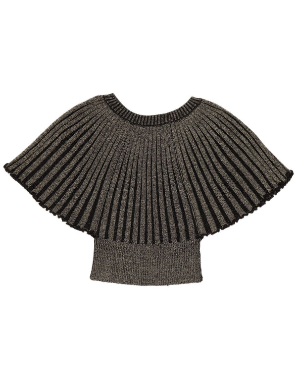 Blusa feminina vintage com asas de morcego, top UK 8 pequeno dourado salpicado