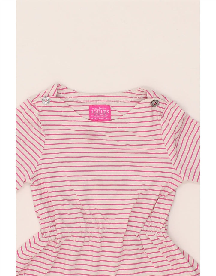 JOULES Baby Girls A-Line Dress 3-6 Months Pink Striped Cotton Vintage Joules and Second-Hand Joules from Messina Hembry 