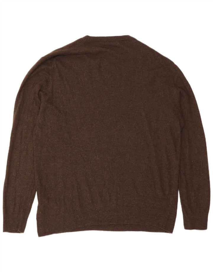 Zara Suéter masculino com gola redonda, grande viscose marrom