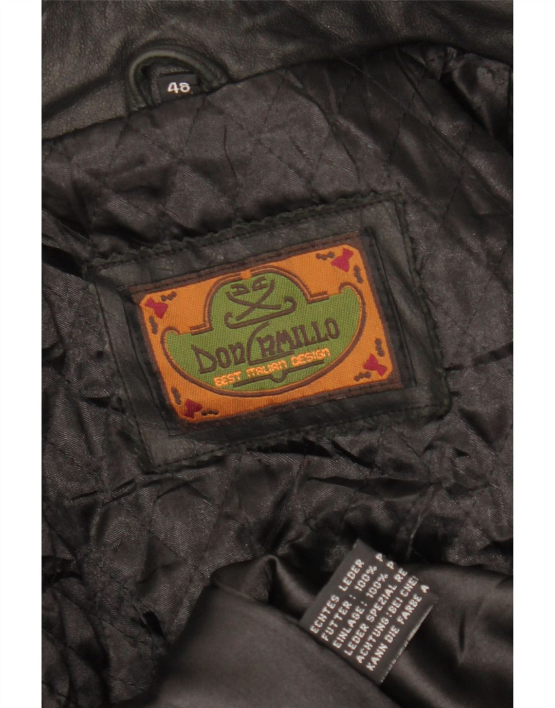 Jaqueta de couro masculina DON CAMILLO IT 48 couro preto médio