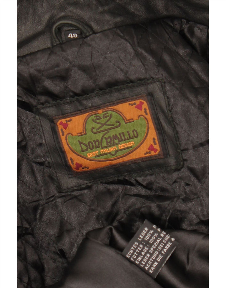 Jaqueta de couro masculina DON CAMILLO IT 48 couro preto médio