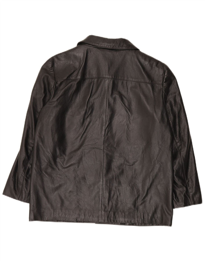 Jaqueta de couro feminina vintage EU 42 grande preta