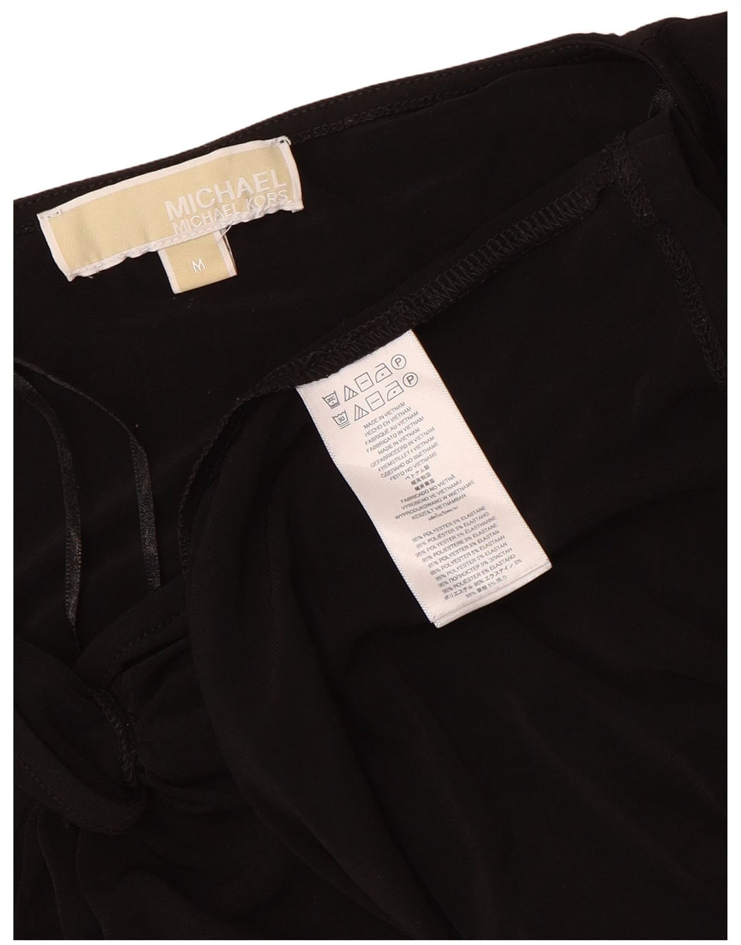 Vestido bodycon feminino de manga comprida Michael Kors Reino Unido 14 poliéster preto médio