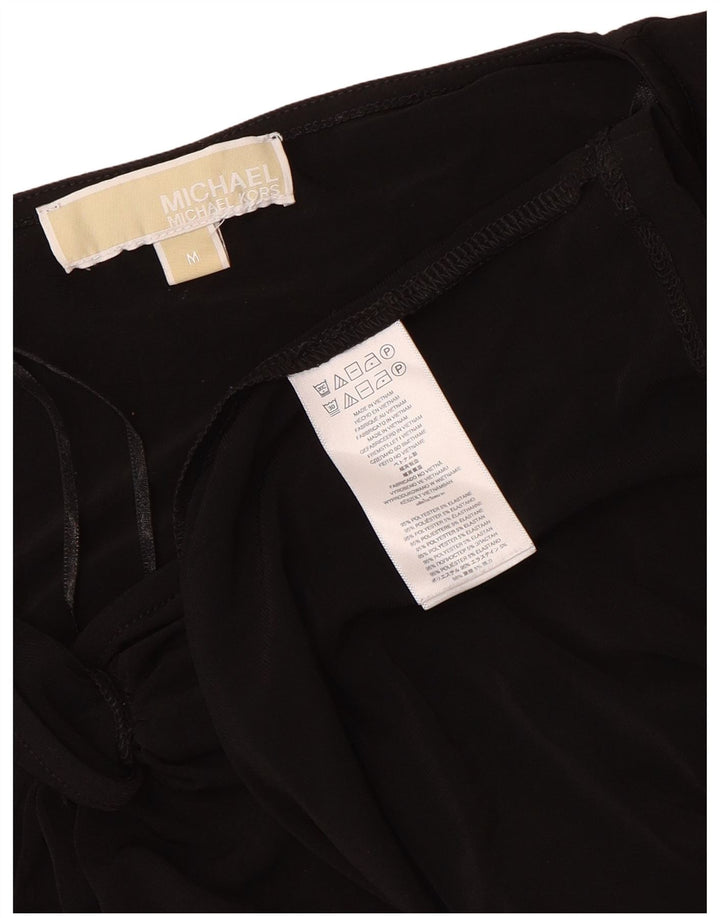 Vestido bodycon feminino de manga comprida Michael Kors Reino Unido 14 poliéster preto médio