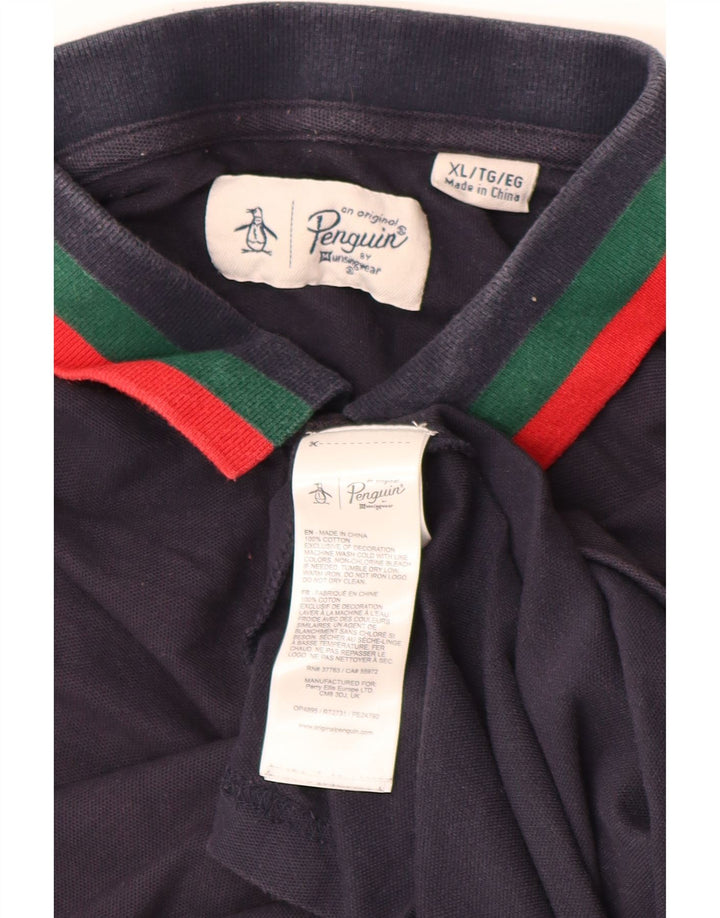 Camisa polo masculina PENGUIN XL algodão azul marinho