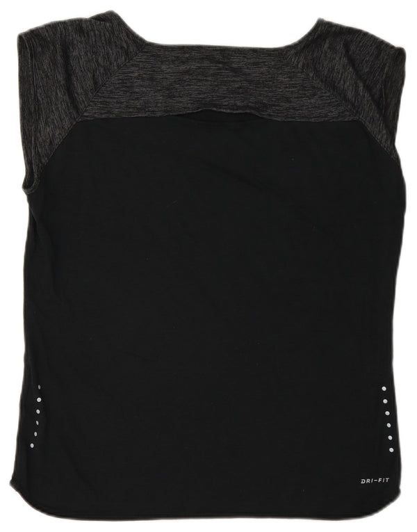 Camiseta feminina Nike Dri Fit Top UK 14 Médio Azul Marinho Colourblock Lã