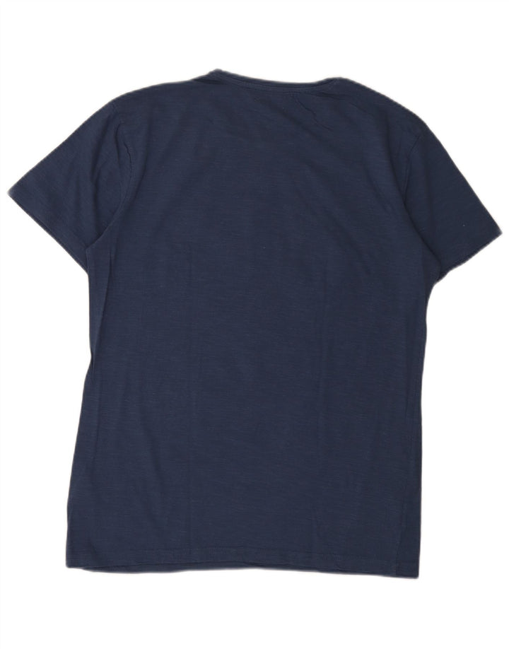 Camiseta gráfica masculina Gaudi Top grande algodão azul marinho
