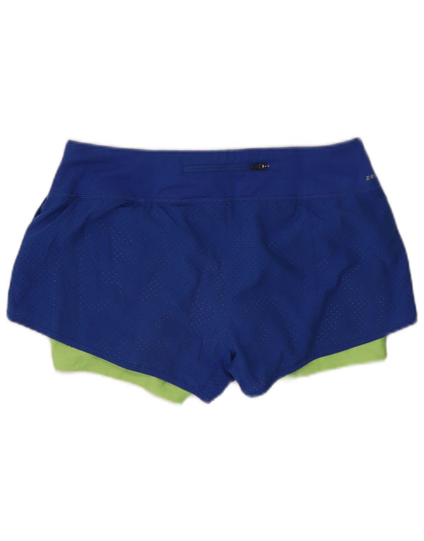 Shorts esportivos femininos Nike Dri Fit UK 14 poliéster colorblock azul médio