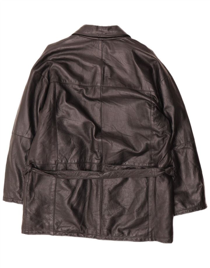 Jaqueta de couro masculina vintage IT 50 grande couro preto