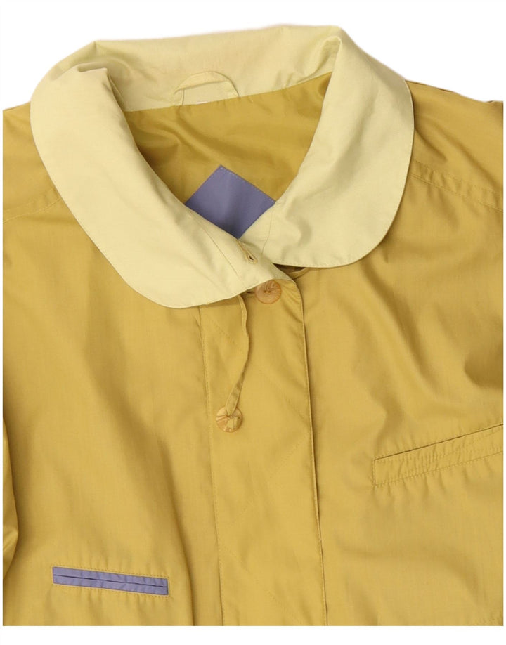 Jaqueta utilitária feminina vintage UK 14 poliéster amarelo médio