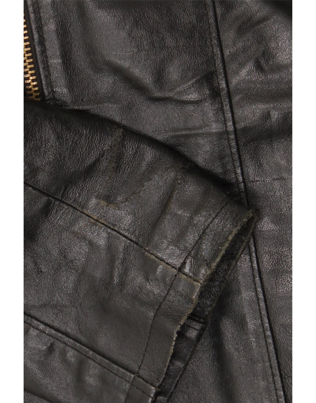 Jaqueta de couro feminina vintage UK 18 XL couro preto