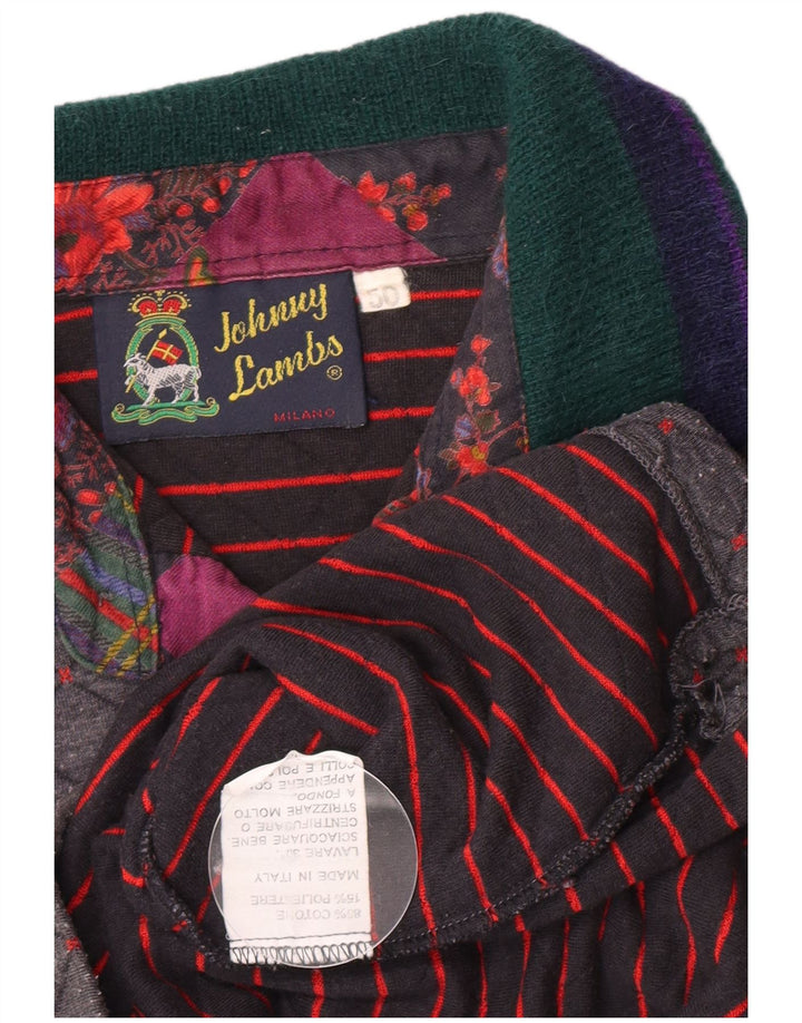 Camisa polo masculina de rugby Johnny Lambs IT 50 cinza médio argyle/diamante