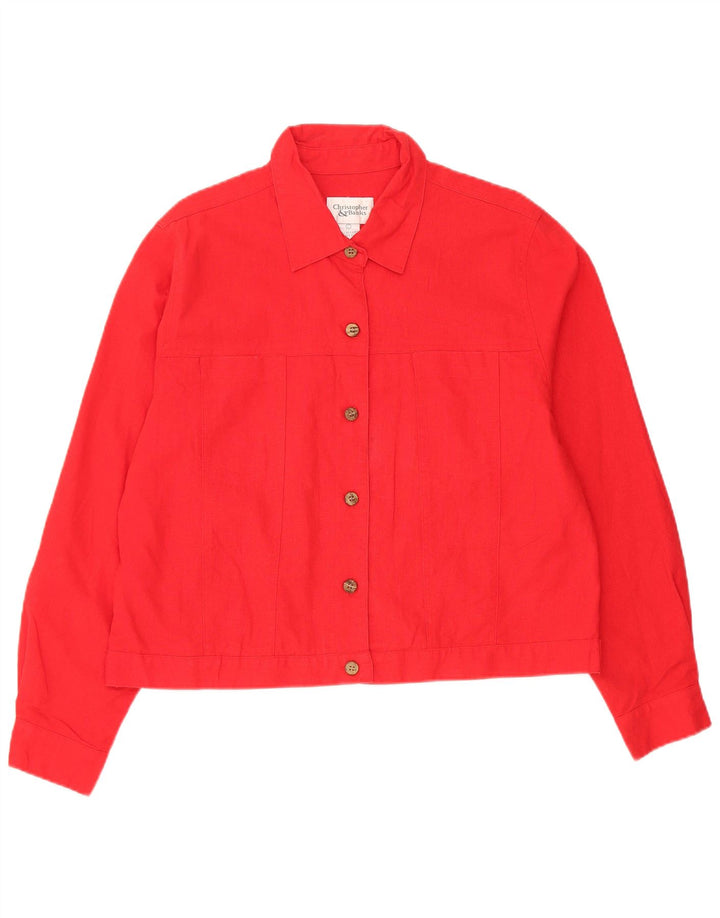 Jaqueta bomber feminina Cristopher & Banks Reino Unido 16 grande linho vermelho