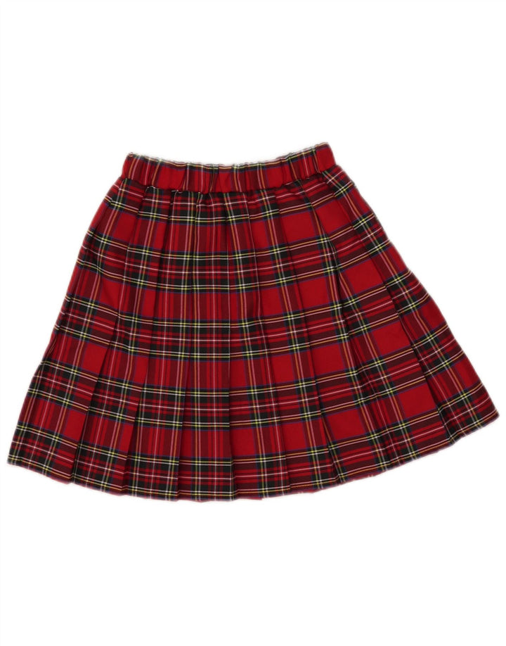Saia plissada feminina Shein 11-12 anos W25 poliéster xadrez vermelho