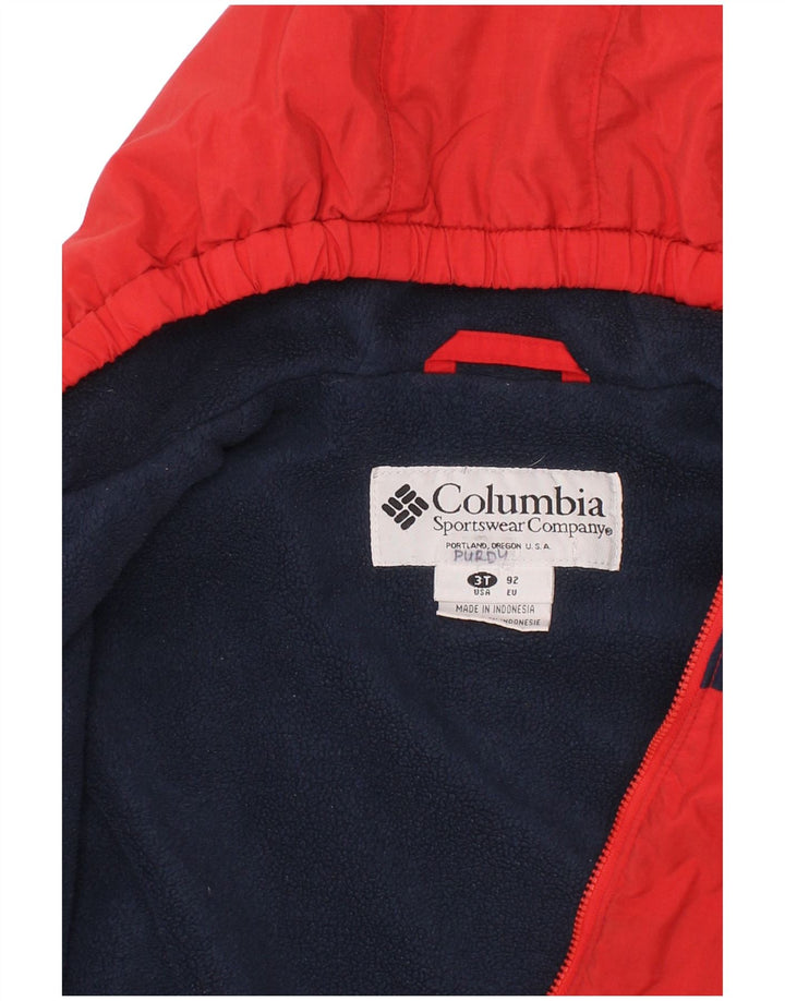 Jaqueta corta-vento com capuz para meninos COLUMBIA 2-3 anos vermelho colorblock