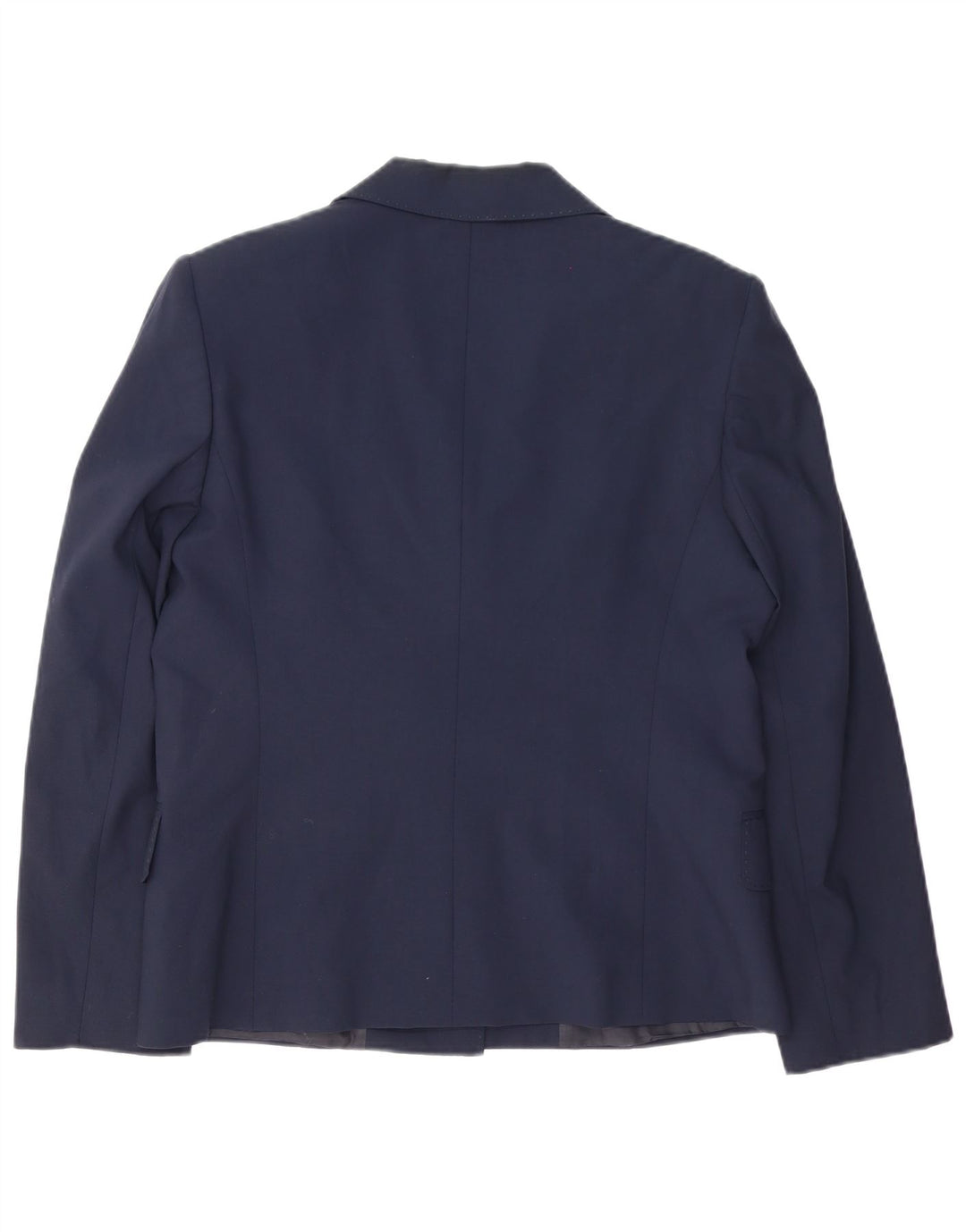 Jaqueta blazer feminina de 3 botões Gianfranco Ferre Reino Unido 14 grande azul marinho
