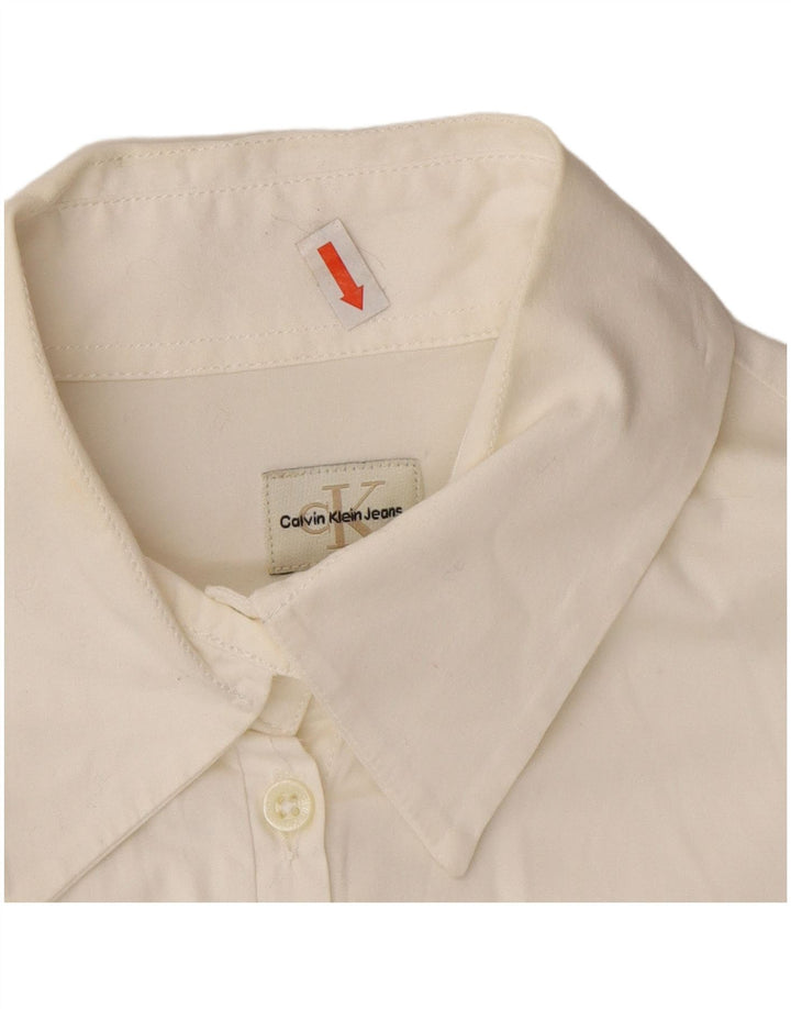 Camisa Calvin Klein Feminina UK 12 Médio Algodão Branco
