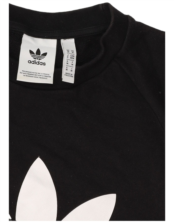 ADIDAS Mens Graphic Sweatshirt Jumper Médio Algodão Preto