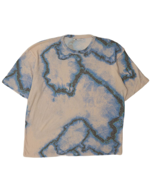 Zara Camiseta feminina gráfica Top UK 18 XL Multicolor Tie Dye