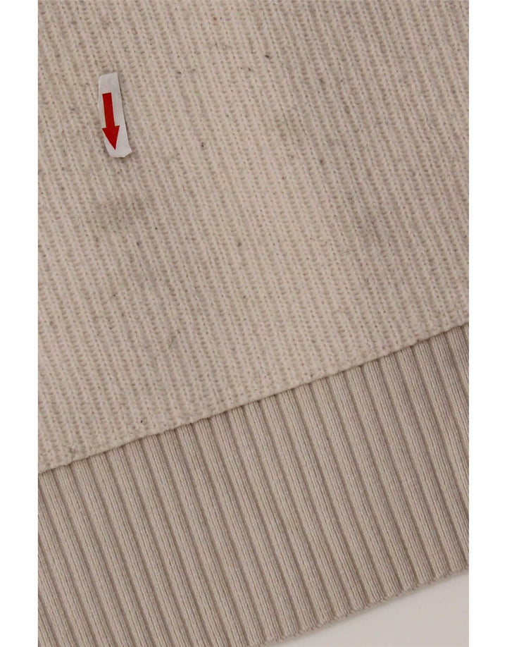 Zara Suéter feminino com gola redonda, Reino Unido 14 Médio Off White Poliéster
