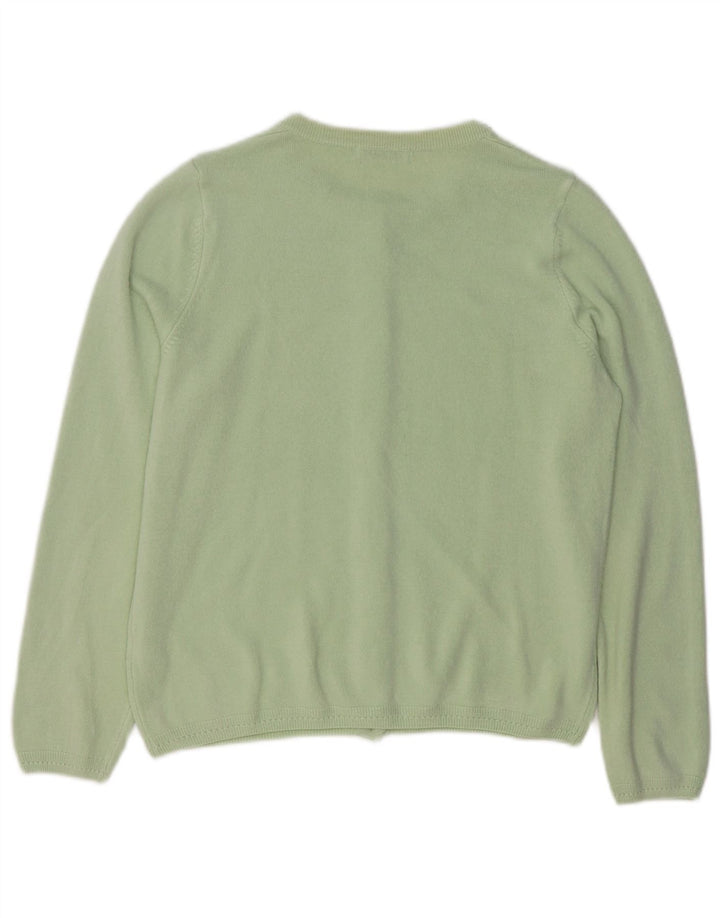 Suéter cardigã feminino clássico MARKS & SPENCER Reino Unido 12 acrílico verde médio