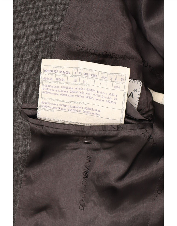 Jaqueta Blazer masculina Dolce & Gabbana com 3 botões IT 50 Viscose cinza grande