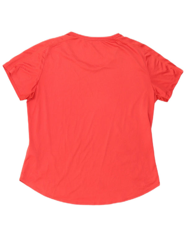 Camiseta feminina Adidas Aeroready Graphic Top UK 20/22 XL Poliéster Vermelho