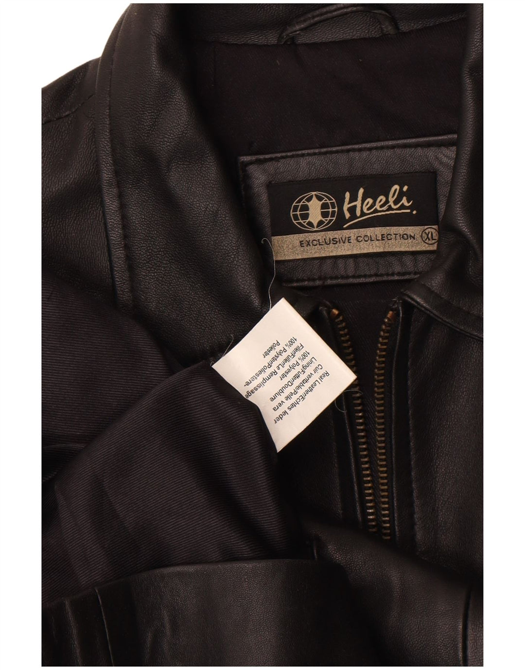 Jaqueta de couro feminina Heeli UK 18 XL couro preto