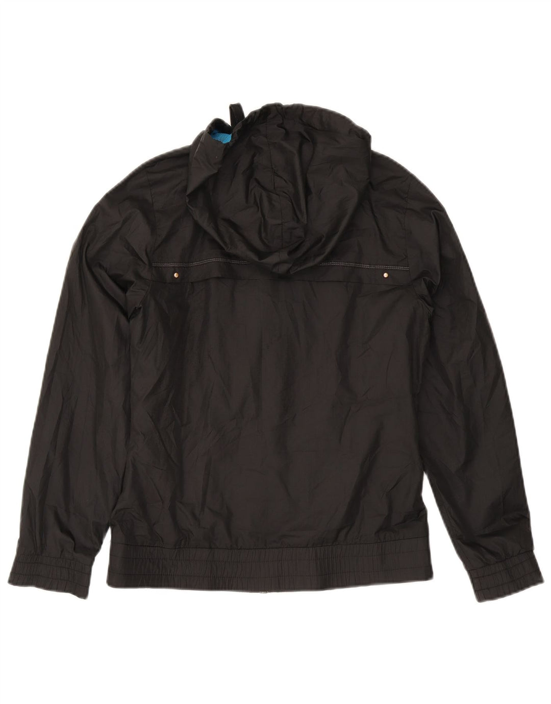Jaqueta corta-vento feminina Reebok com capuz Reino Unido 10 pequeno poliéster preto