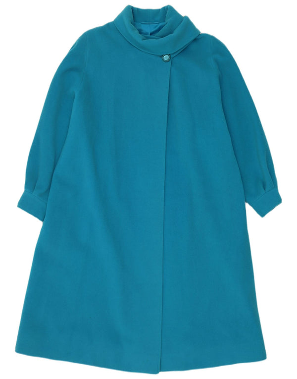 Sobretudo feminino vintage UK 22 3XL azul