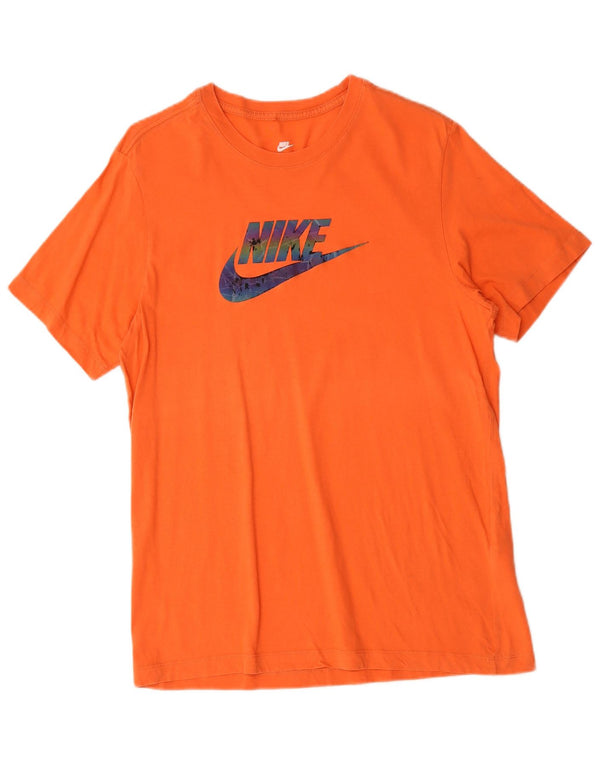 Camiseta Nike masculina gráfica Top médio algodão laranja
