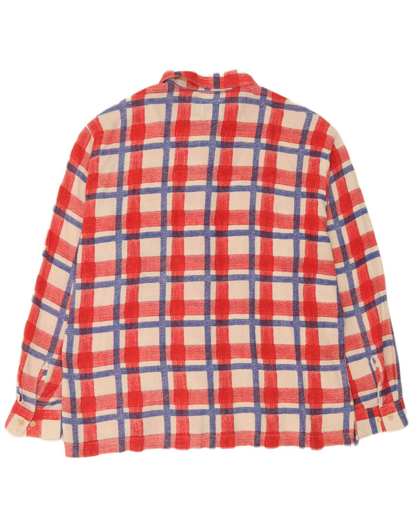 Camisa masculina Gas XL algodão xadrez vermelho