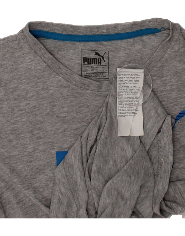 PUMA Boys Graphic T-Shirt Top 11-12 Years Grey Cotton Vintage Puma and Second-Hand Puma from Messina Hembry 