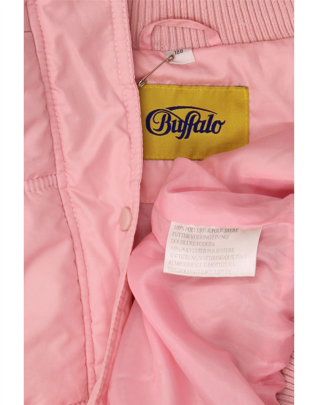 Jaqueta acolchoada com capuz feminina Buffalo UK 14 grande poliéster rosa