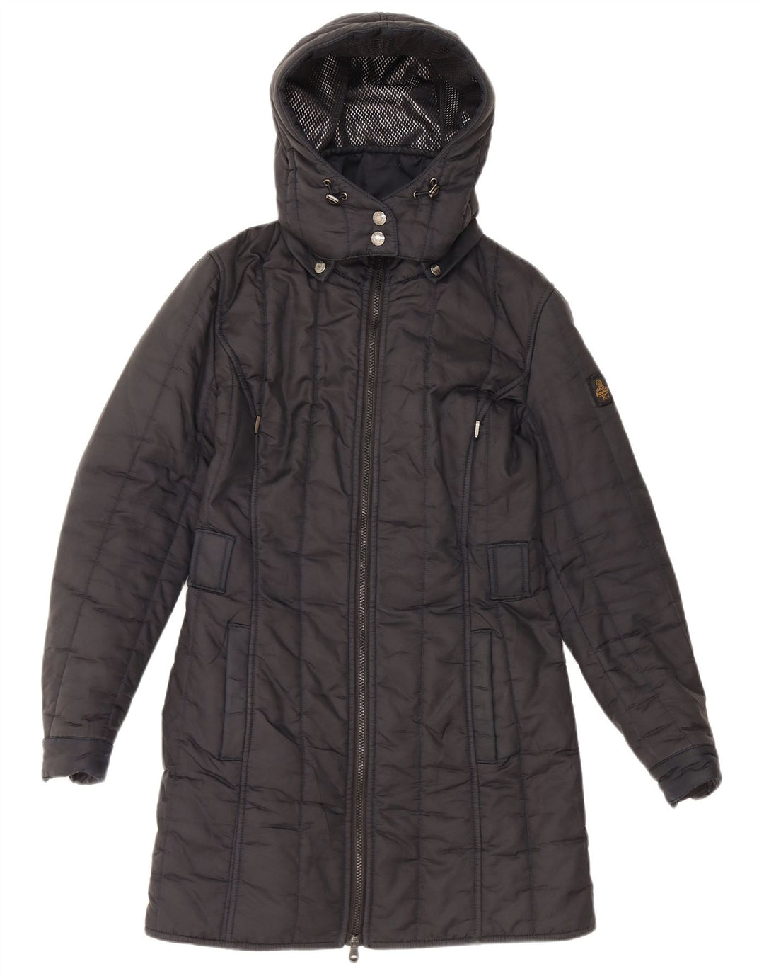 Casaco feminino acolchoado com capuz REFRIGIWEAR UK 14 médio azul marinho poliamida