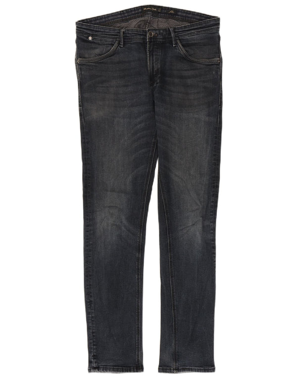 Jeans Slim Masculino Massimo Dutti EU 42 Grande W32 L32 Azul Marinho Algodão