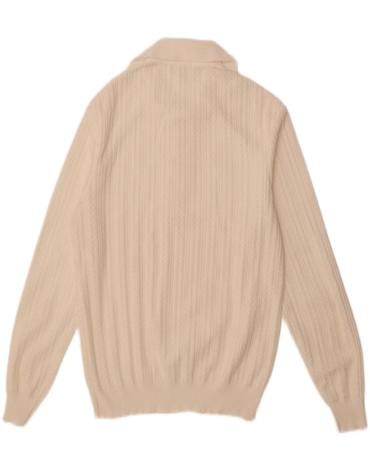 VINTAGE Womens Polo Neck Jumper Sweater IT 50 XL Off White Vintage Vintage and Second-Hand Vintage from Messina Hembry 