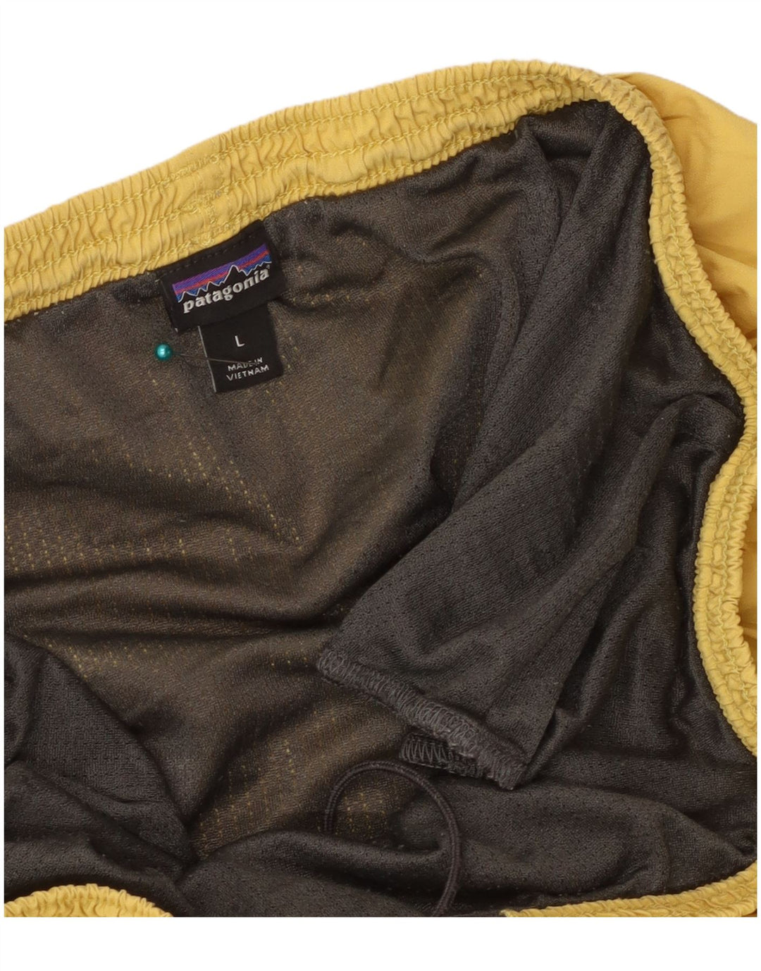 Shorts esportivos masculinos Patagonia grandes amarelos