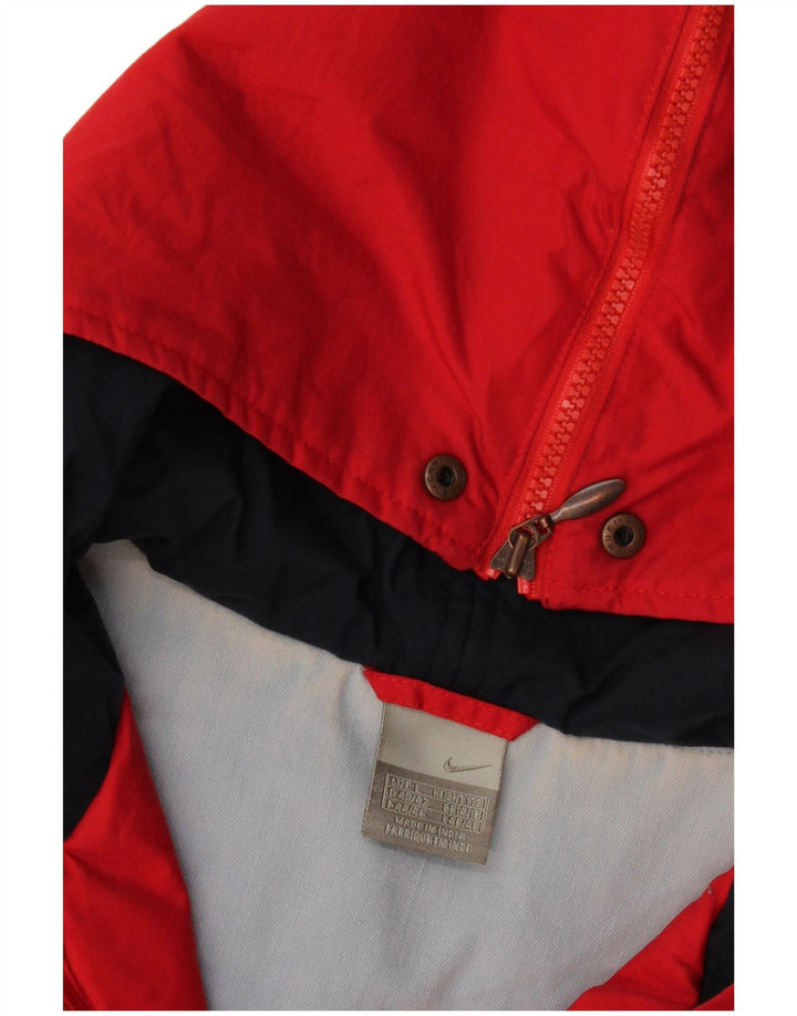 Jaqueta corta-vento feminina Nike com capuz grande tamanho UK 14/16 grande vermelha