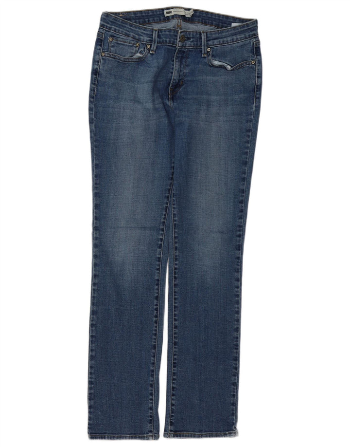 Calça jeans feminina LEVI'S Slight Curve Straight EUA 10 Grande W32 L32 Azul