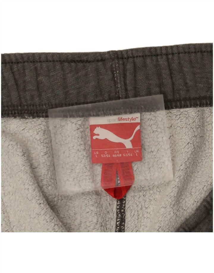Calça de treino masculina Puma Graphic Joggers grande cinza