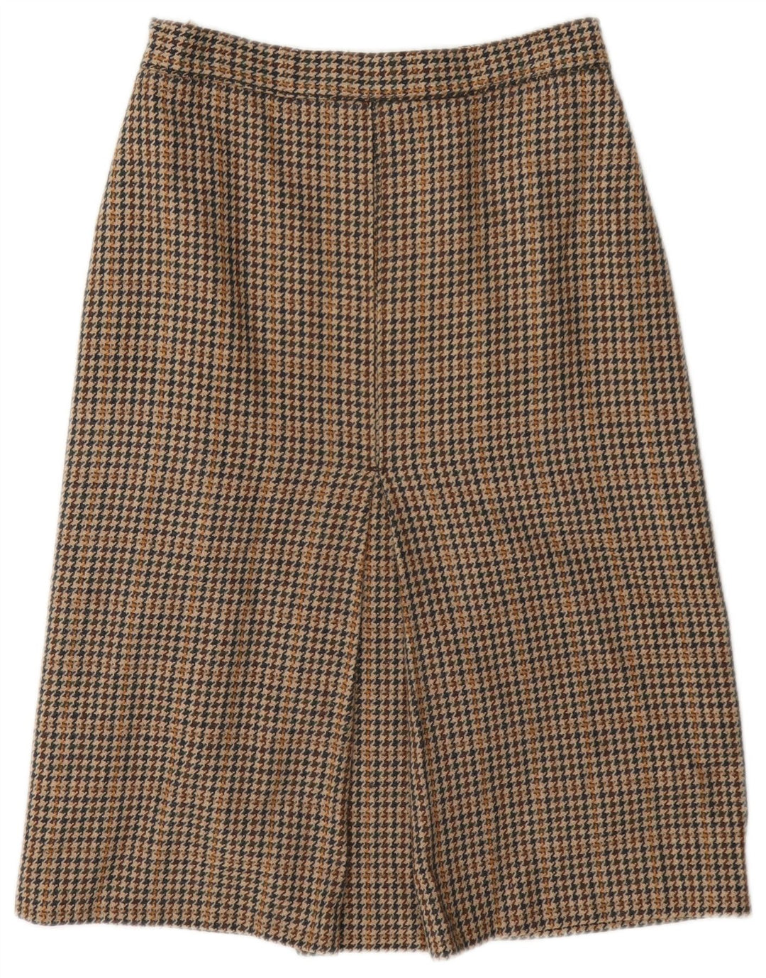 Saia feminina vintage linha A W26 pequena marrom houndstooth