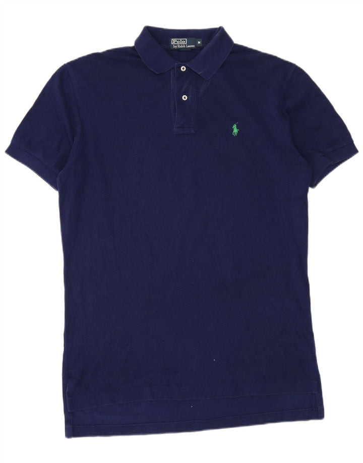 Camisa polo masculina Polo Ralph Lauren média azul marinho algodão