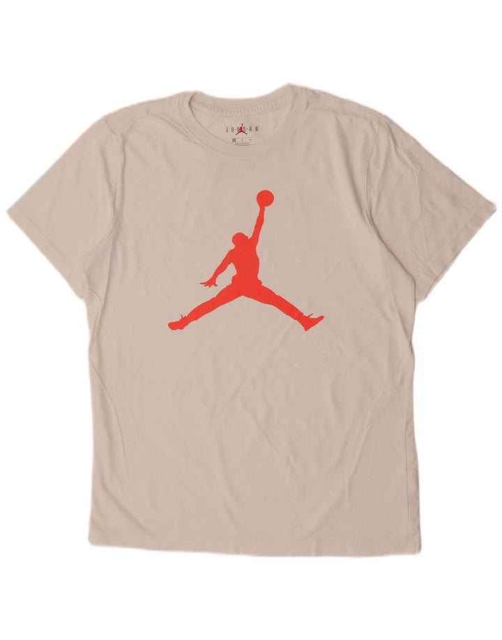 Camiseta Jordan masculina gráfica Top médio algodão branco