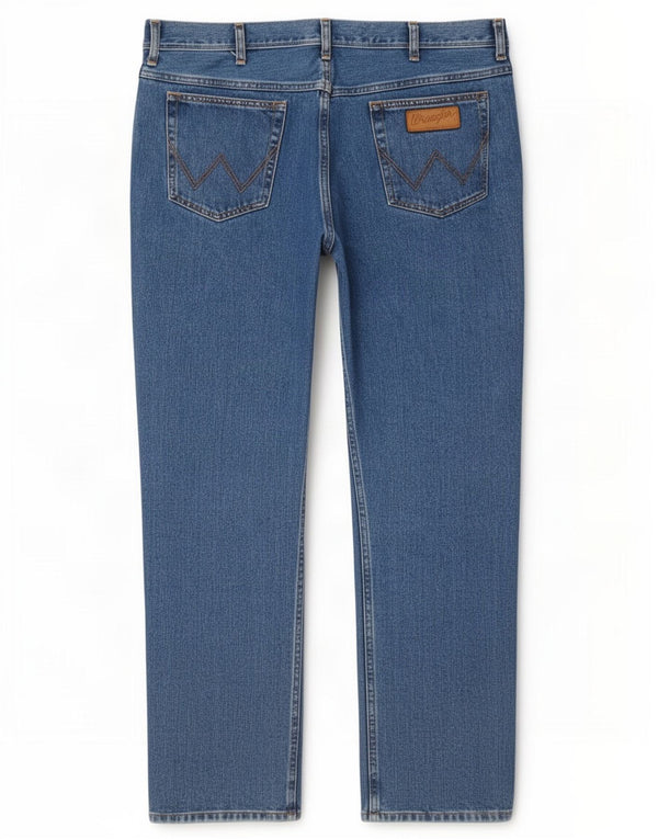 Wrangler Mens Texas Straight Jeans W42 L32 Blue Cotton