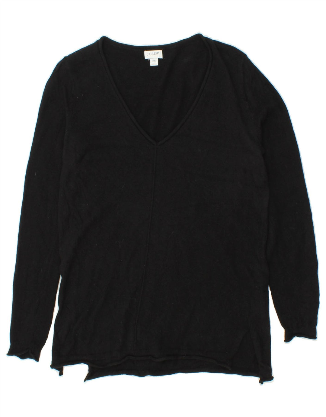J. CREW Womens V-Neck Jumper Sweater UK 6 XS Black Cotton Vintage J. Crew and Second-Hand J. Crew from Messina Hembry 